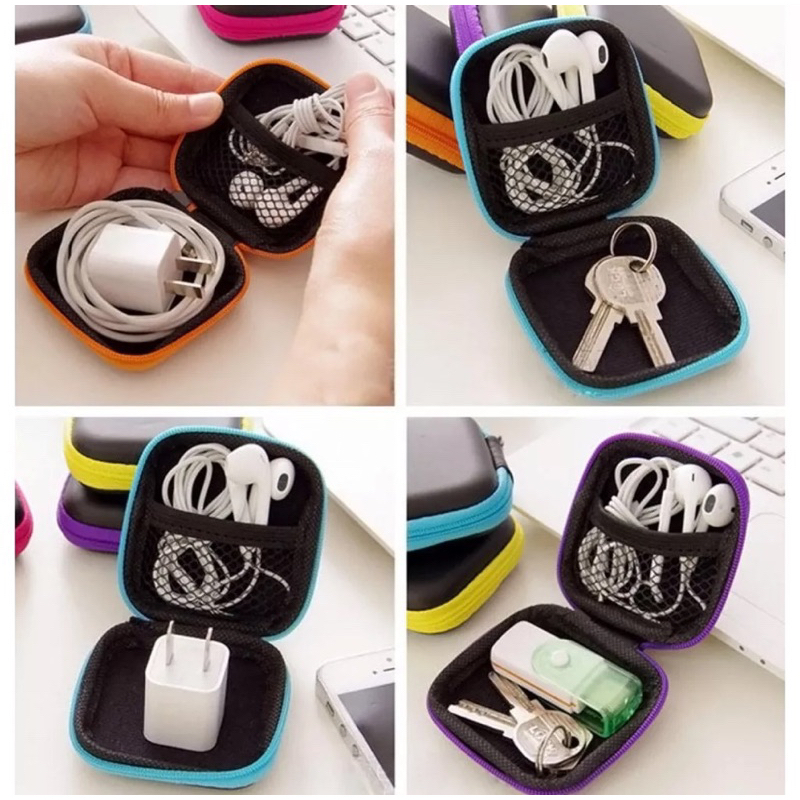 Pouch mini Kotak penyimpanan Headset, Kabel data, Charger. Simple dan praktis