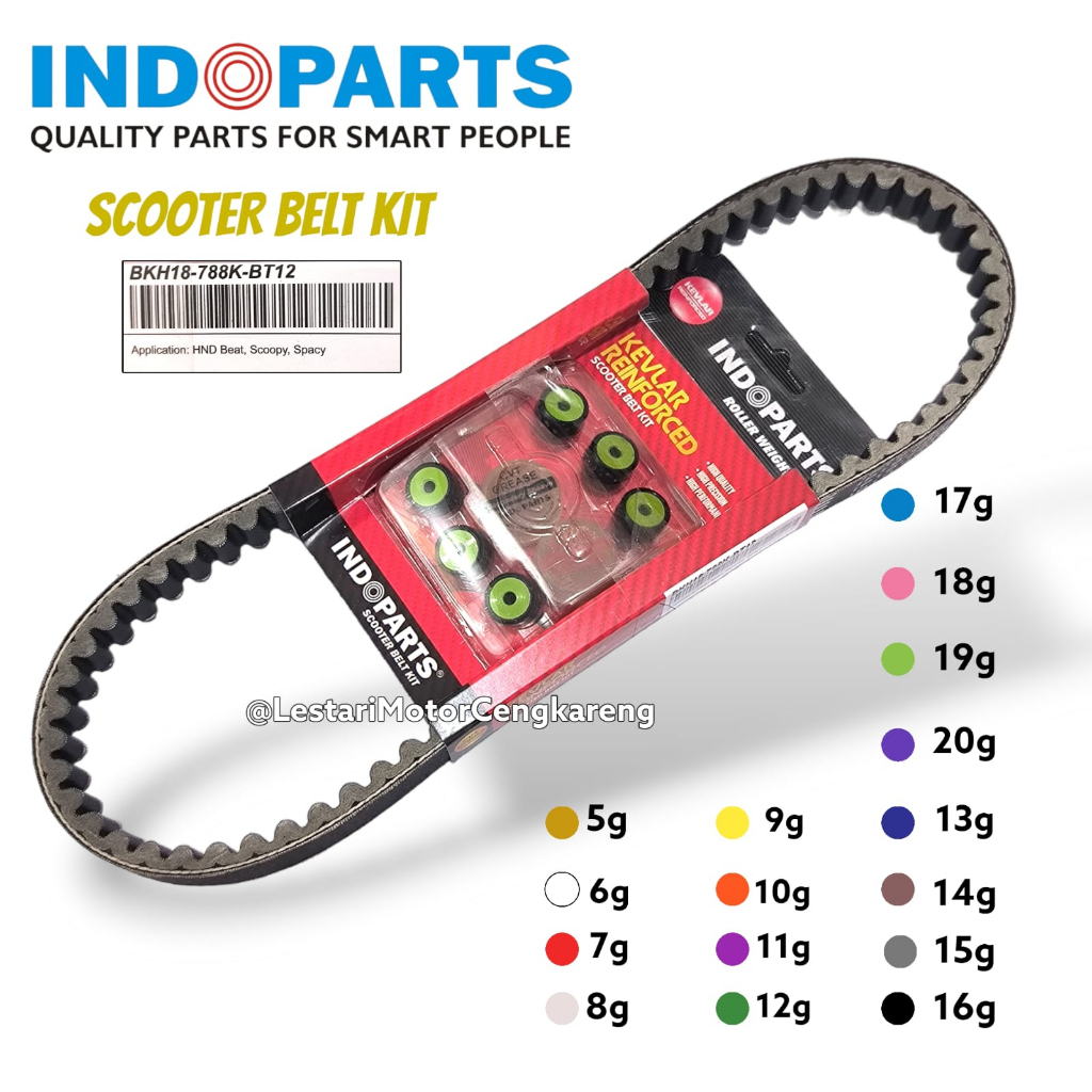 VANBELT SET ROLLER BEAT SCOOPY SPACY KARBURATOR INODOPART 12 GR