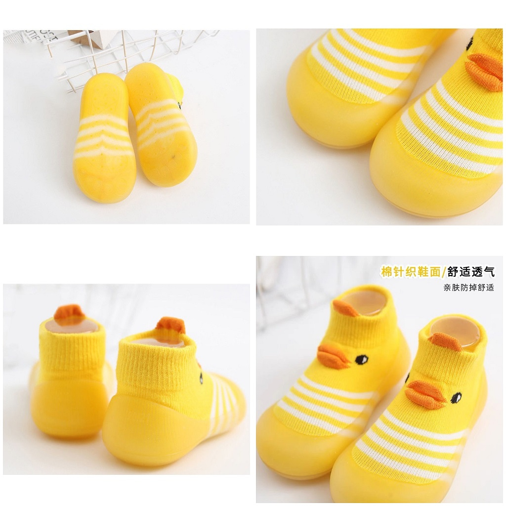 PW4-Sepatu Bayi Prewalker Kaos Kaki Anti Slip Karakter Bergaris