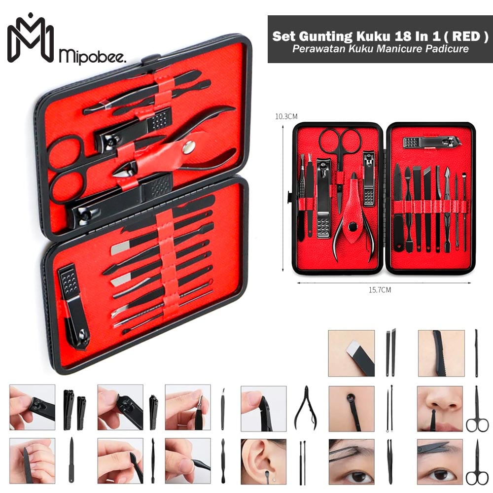 Set Gunting Kuku 15In1 Perawatan Kuku Manicure Padicure