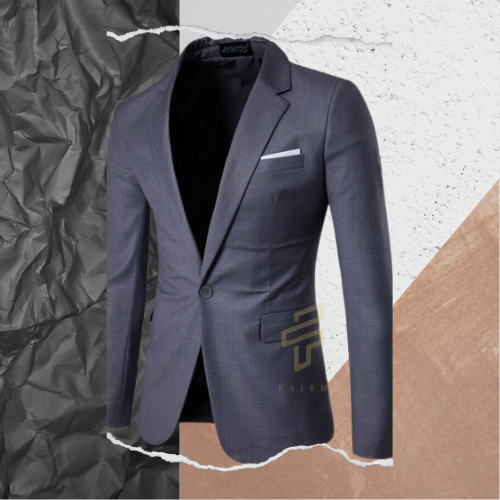 Faith - Jas Pria Warna Abu Tua Jas Wisuda Jas Pria Blazer Pria Jas Wisuda Jas Nikah Blazer Casual