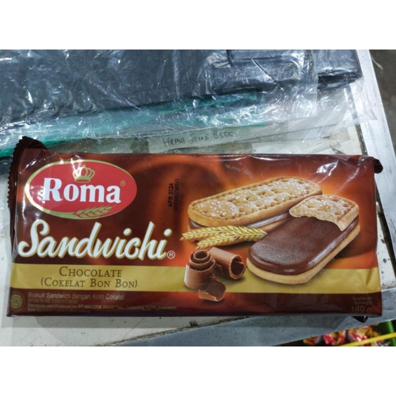 

Roma Sandwichi Biskuit Krim Cokelat Bon Bon 189 Gr