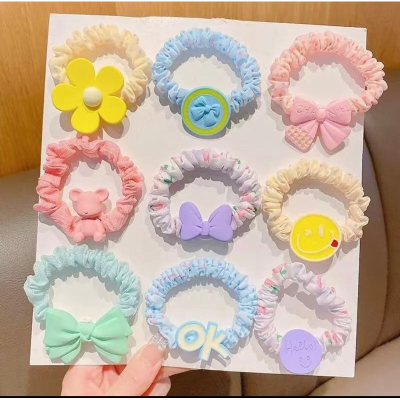 Karet rambut Anak Karakter / KARET RAMBUT ANAK KOREA isi 5pcs