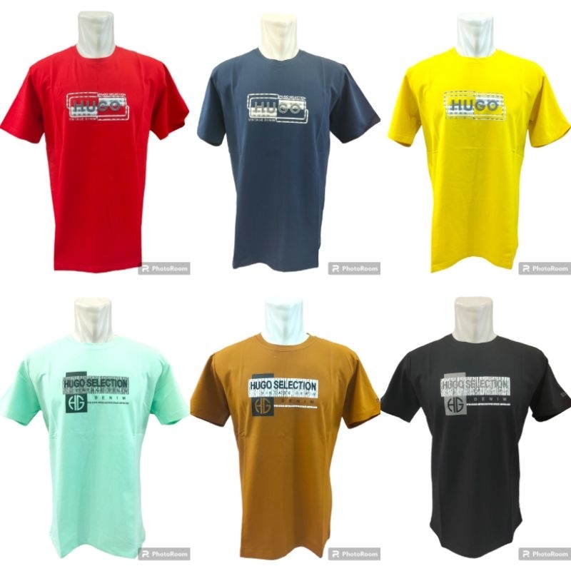 Kaos Hugo Original Tebal Pria