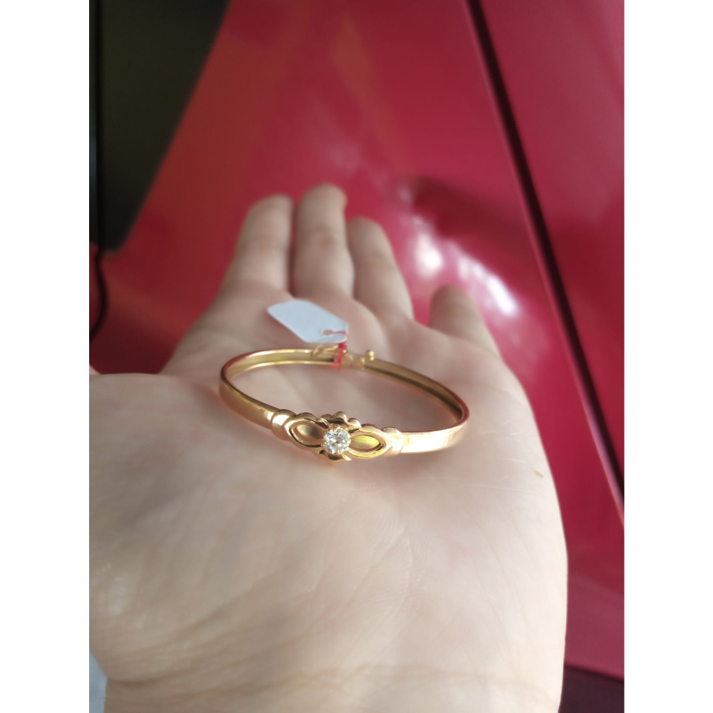 Gelang Anak Model Bangle Motif Bunga Mata Satu Emas Asli Gelang Tangan Bayi Anak Terbaru Gelang Fash