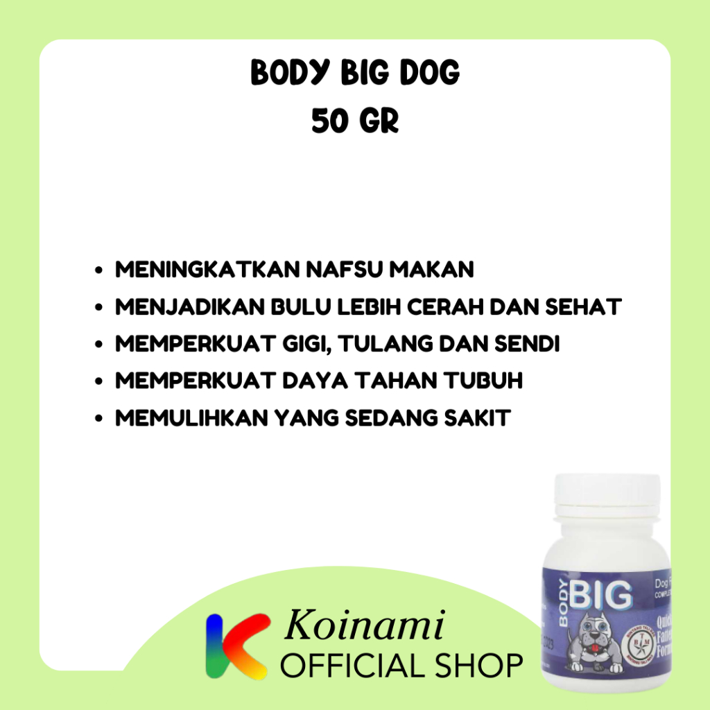 BODY BIG DOG / VITAMIN PENGGEMUK ANJING / VITAMIN NAFSU MAKAN ANJING / vitamin anjing