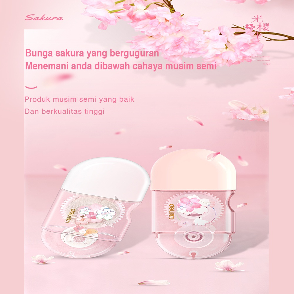 FYGALERY DELI050 Deli Correction Tape / Tip Ex Kertas 8m Design Sakura 71540