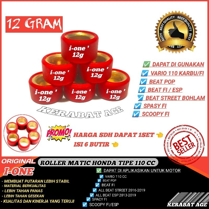 12 GRAM ROLLER ROLER LOLER VARIO 110 BEAT ESP BEAT FI SCOOPY FI GR Original
