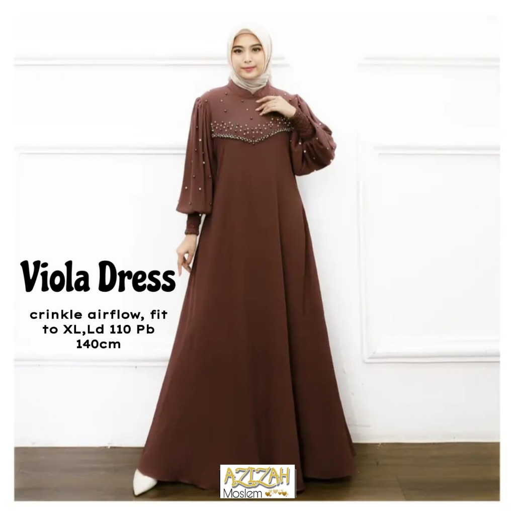 VIOLA DRESS CRINKEL PAYET MUTIARA