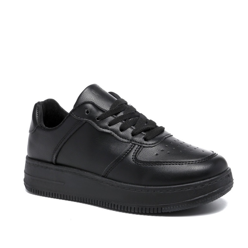 Sepatu wanita sneakers hitam basic polos just doit casual wanita