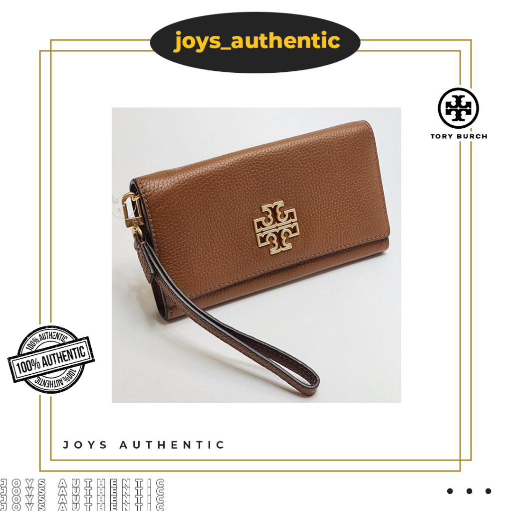 Dompet Wanita Tory Burch TB Britten Flap Envelope Wallet Coklat Moose Woman Bag Authentic Original