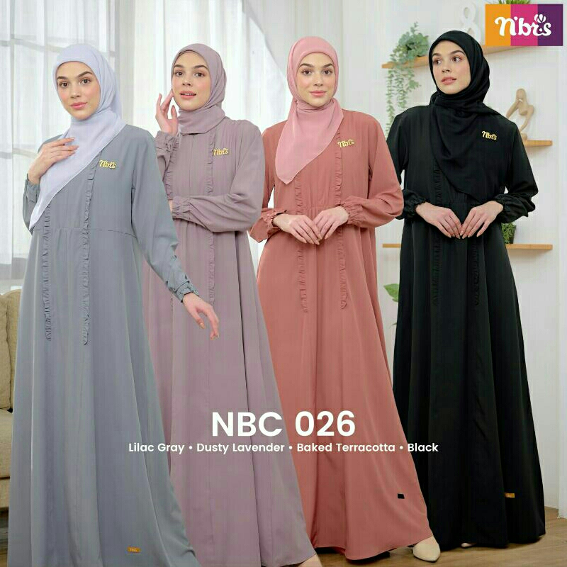 GAMIS WANITA NBC 026 26 ORIGINAL NIBRAS FASHION DRESS BAJU BUSANA MUSLIM DEWASA BUSUI BAHAN CREPE PO