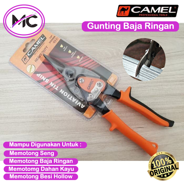 Gunting Baja Ringan Seng Metal Galvalum Alumunium Hollow Camel Heavy Duty Premium