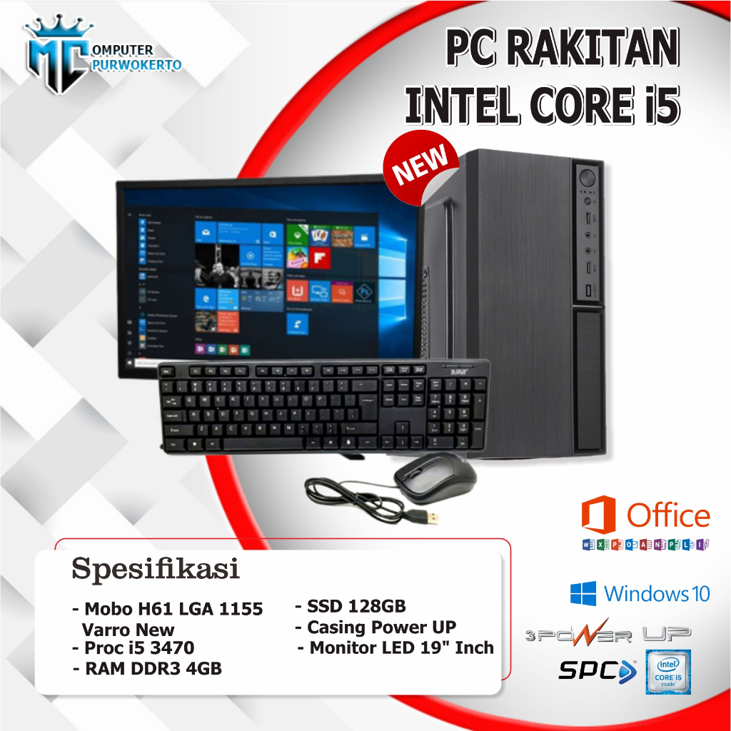 [New] PC Rakitan Lengkap H61 Core i5 Office/Admin/Game Siap Pakai