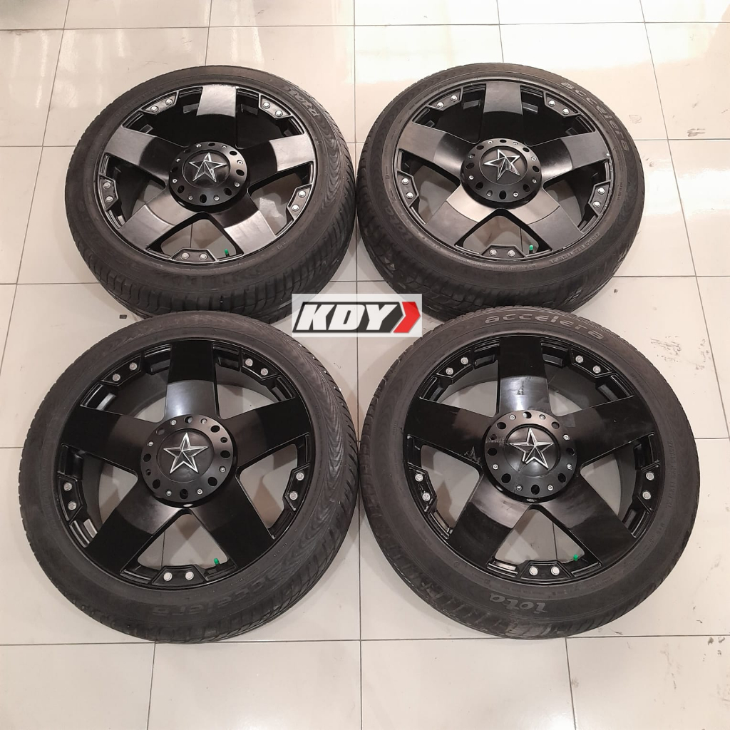 Velg Mobill Bekas Copotan Murah ROCKSTAR RING 22X9 H6X139.7 ET 25 BAN ACCELERA IOTA 275 45 R22 ( 201