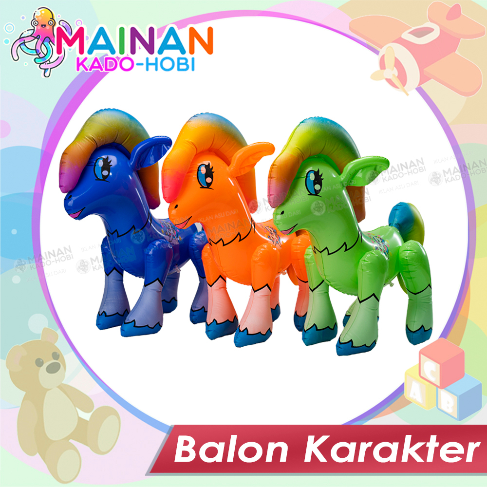 HADIAH ULANG TAHUN MAINAN ANAK BOLA BALON FOIL 3 DIMENSI KARAKTER UNICORN KUDA PONY