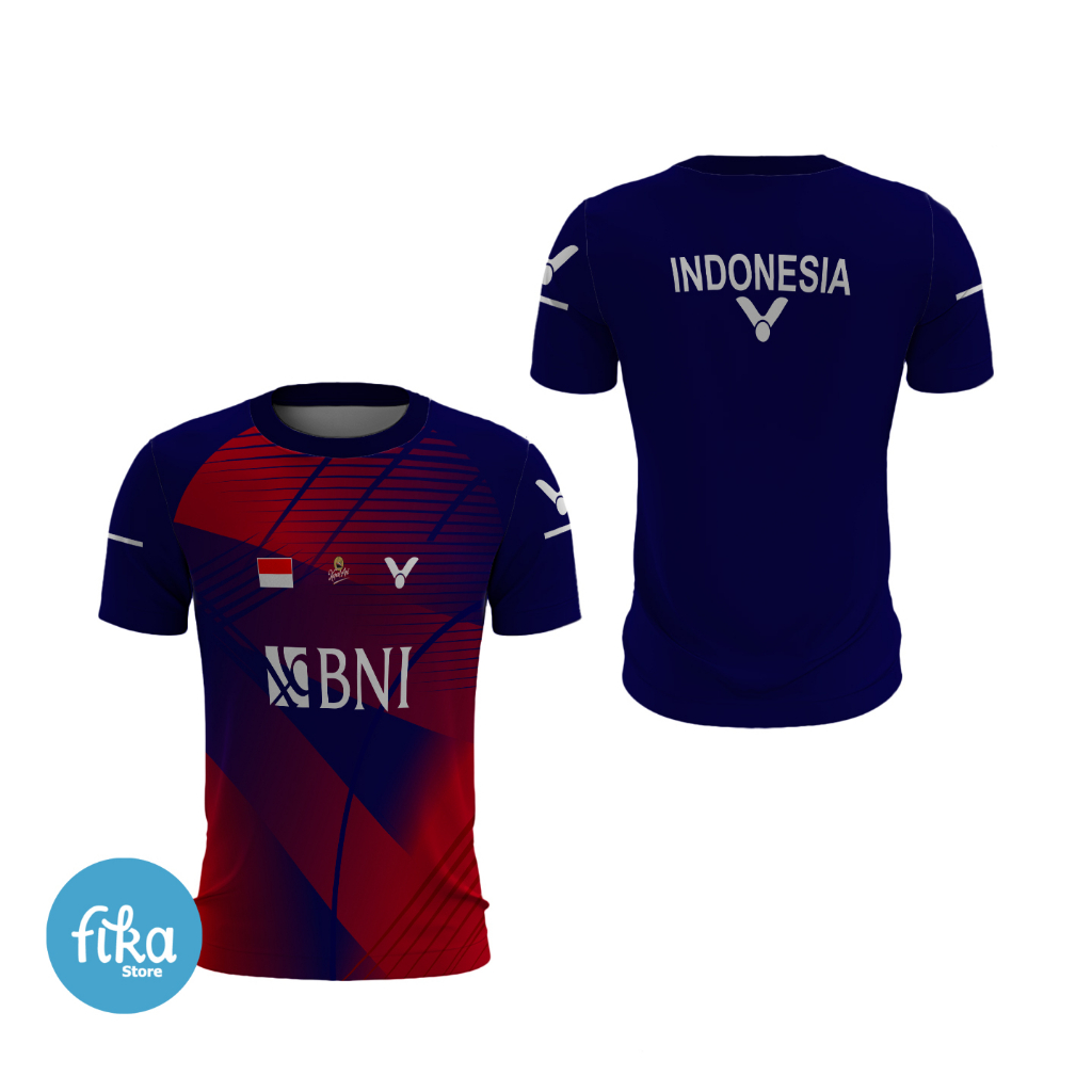 Fikastore - Kaos Pria Desain Jersey Badminton Terbaru 2023 Printing