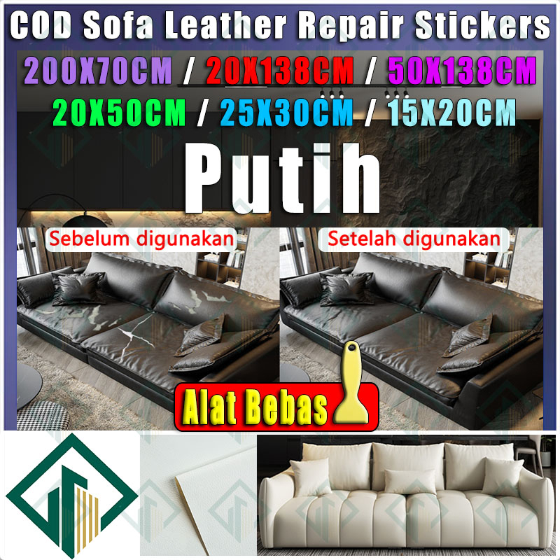 【Sticker Kulit Sofa Tersedia grosir】COD  Putih 200*70CM Lem impor yang kuat PU STICKER STIKER KULIT 