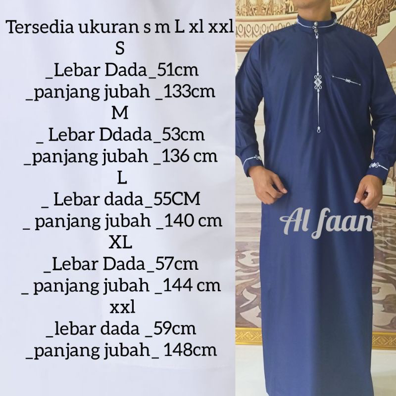 Gamis pria dewasa jubah al faan bordir exclusive