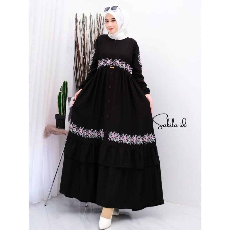 ALEZA DRESS / GAMIS BORDIR / DRESS POLO LINEN / GAMIS POLO LINEN BORDIR / GAMIS LEBARAN MURAH