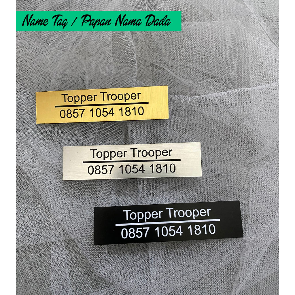

Name Tag Papan Nama Dada | Papan Nama Custom 1 Hari Selesai
