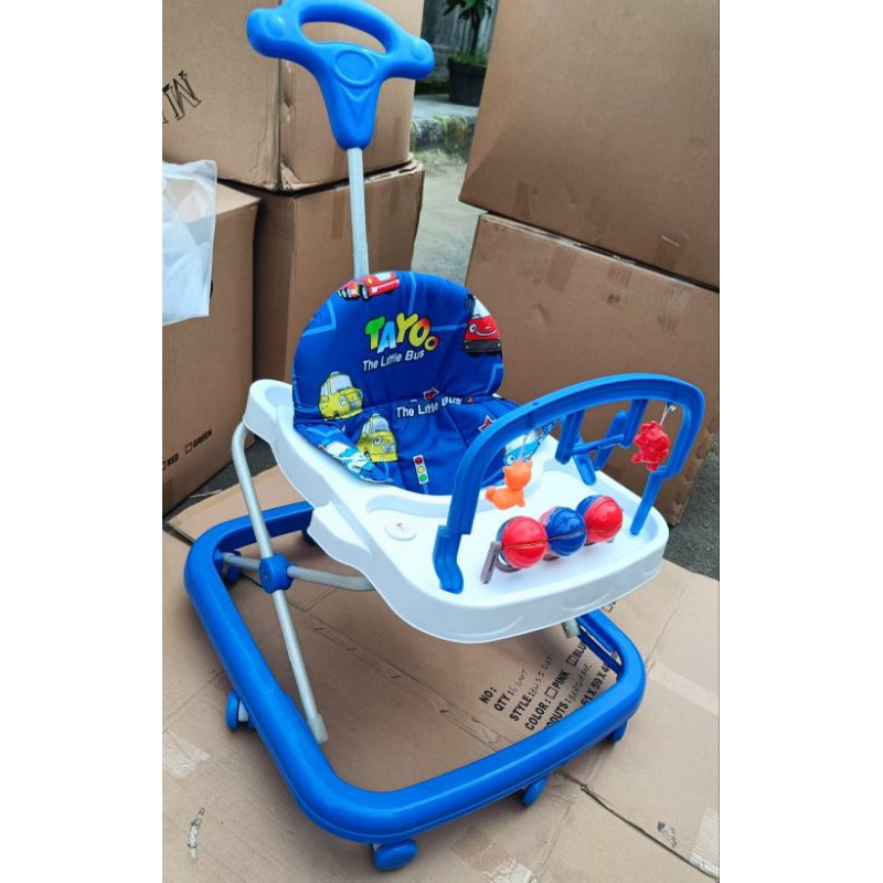 Baby Walker Milefo Musik Dorongan Mainan Bola Roda 8 pc Tempat Botol Susu Free Packing Dus+Bubble