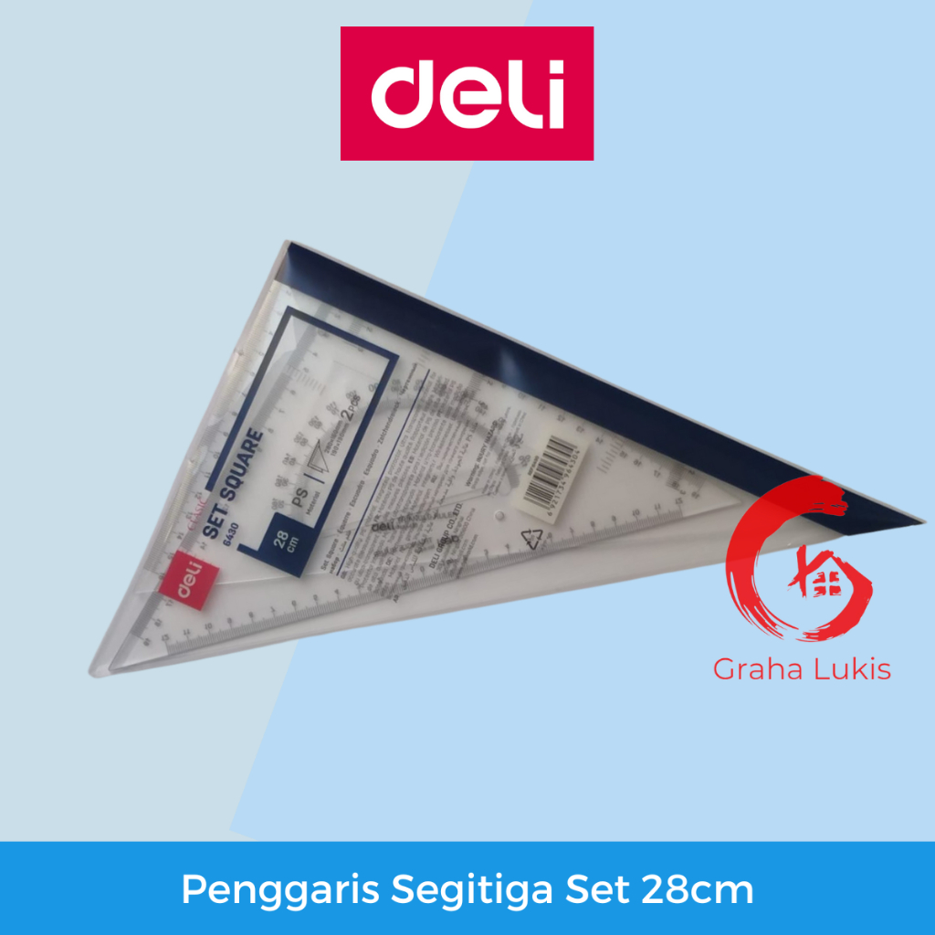 Deli Ruler - Penggaris Segitiga Set 28cm