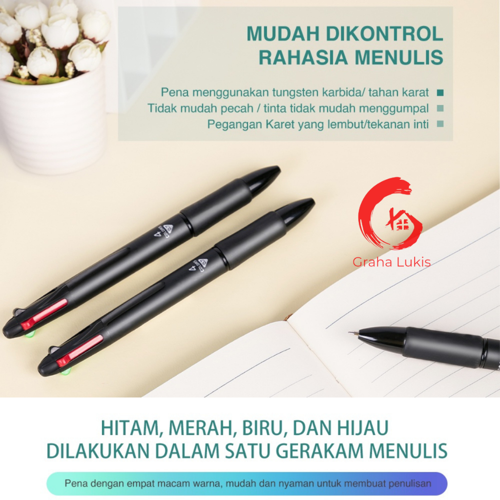 Deli Ballpoint 4 Warna 0.7mm Multi Fungsi