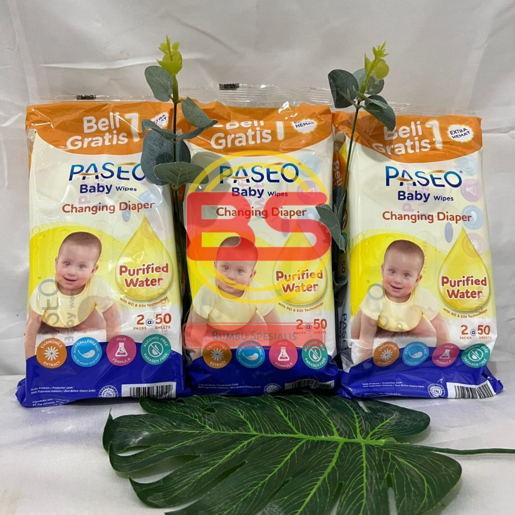 Tissue basah paseo baby wipes 50 sheets PROMO ( BELI 1 GRATIS 1) PROMO All Varian