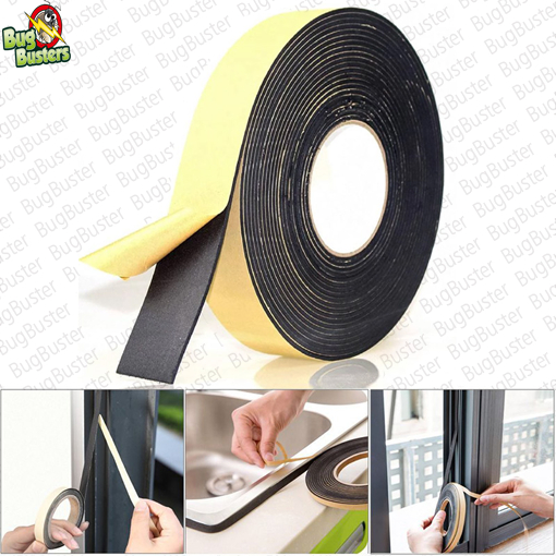 VENSTPOW Lis Strip Pintu Door Foam Sponge Rubber Seal 10 M 15 x1 mm - KK-062 - Black Sponge Foam Win