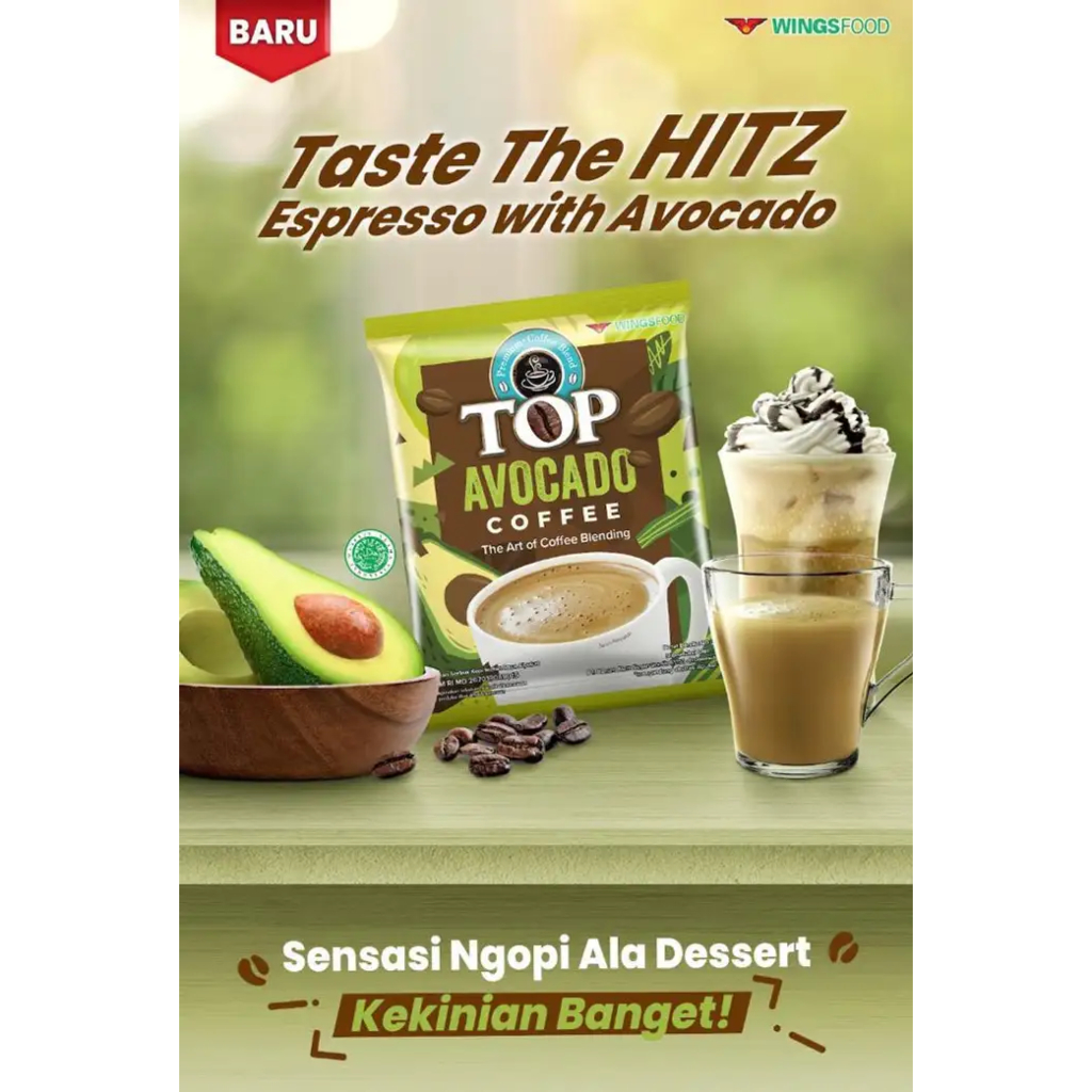 

TOP Avocado Coffee Sachet 20gr*15Sch (10+5Sch) / Kopi Instant Avocado