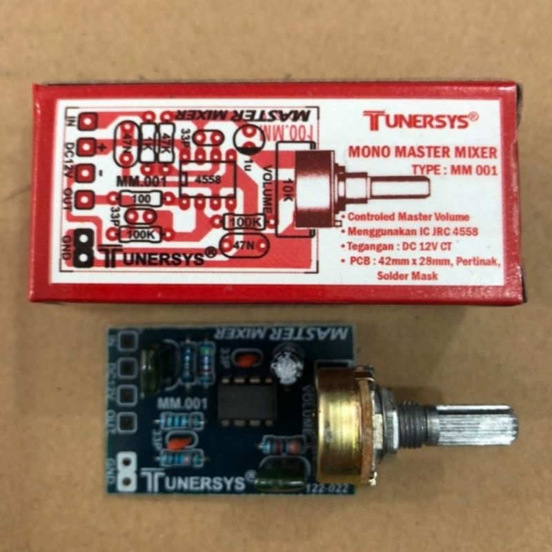 MM 001 Kit Master Mixer Volume Tuner 1 Potensio Mono 12V