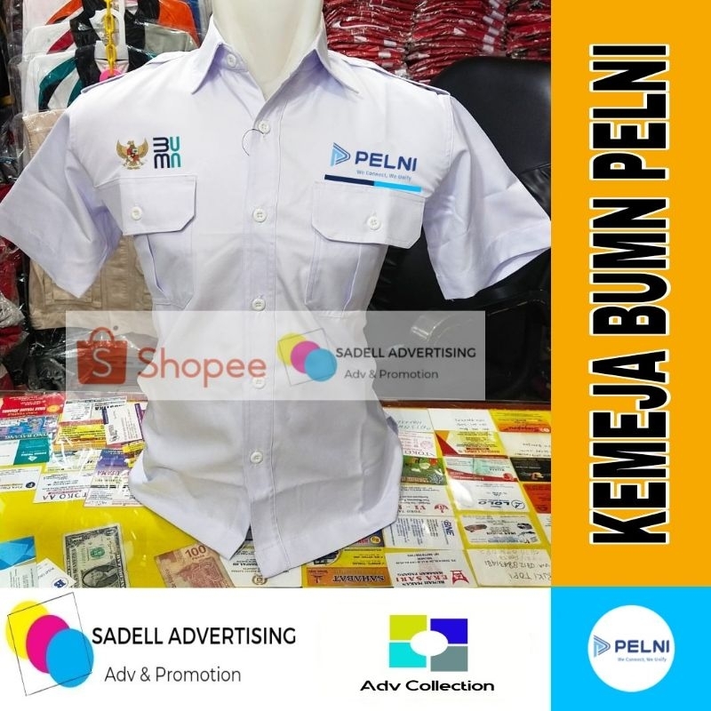 Kemeja BUMN PT Pelni Seragam PDH PT Pelni BUMN Putih Lengan Pendek Pria Terbaru