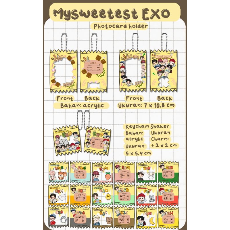 Clearance Sale Card holder / Photocard Holder & Keychain Shaker EXO