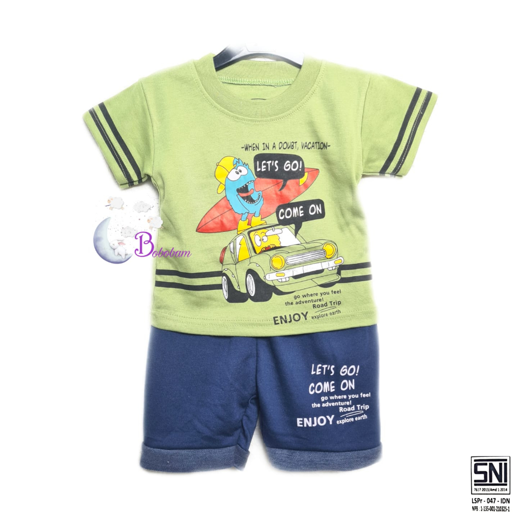 BOBOBAM BAJU BAYI LAKI LAKI SETELAN ANAK COWO LUCU STELAN COWOK 6 12 BULAN KEREN TRENDY KEKINIAN LETS GO