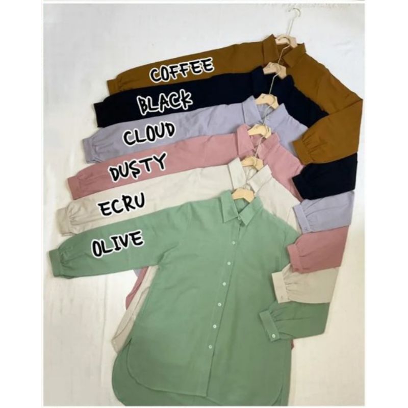 Alya Shirt / Basic Linen Shirt Busui Friendly LD 110 cm fit to XXL