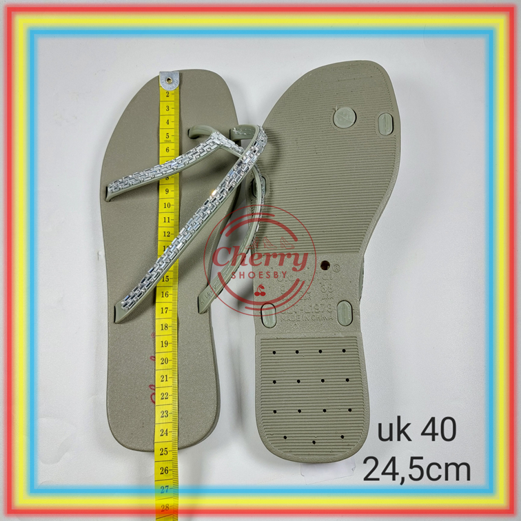 L1978-22 Sendal Jempol Wanita Glanzton Sandal Cewek Tali Kecil Gliter Elegen