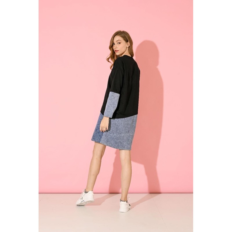 DRESS POCKET JEANS BABYTERRY COMBINASI - FREE MASKER