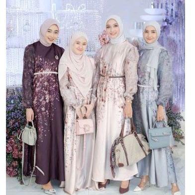 LALUNA SIGNATURE DRESS BLUE BY VANILLA (READY SIAP KIRIM)