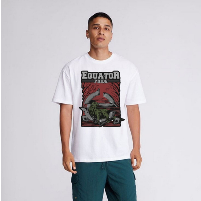 Equator T-shirt Lizart White