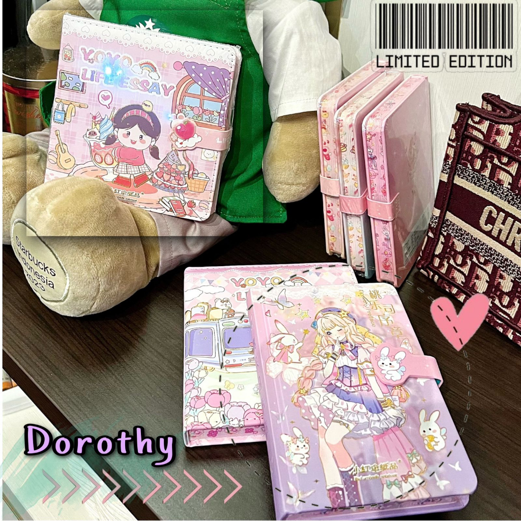 

Berkattoserba Journal Notebook Diary Motif magnetic hard cover stiker