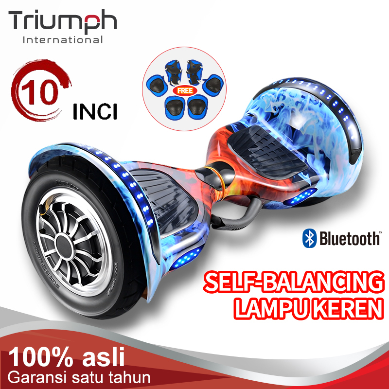 10 Inch Smart Balance Wheel with Bluetooth Speaker A10 Scooter Electric - GRATIS 6 set alat pelindung