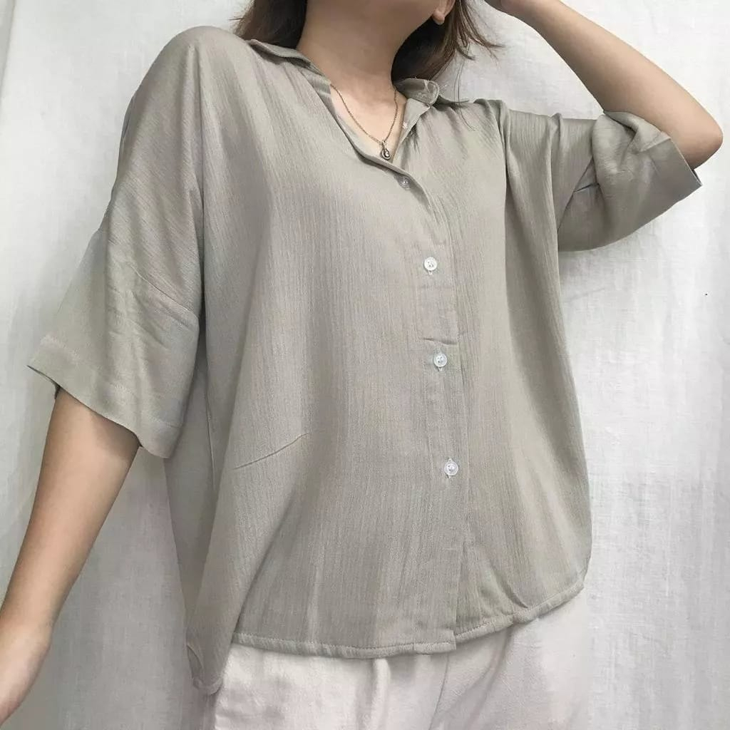 Alea blouse crinkle / baju atasan wanita kekinian / atasan viral bahan crinkle airflow