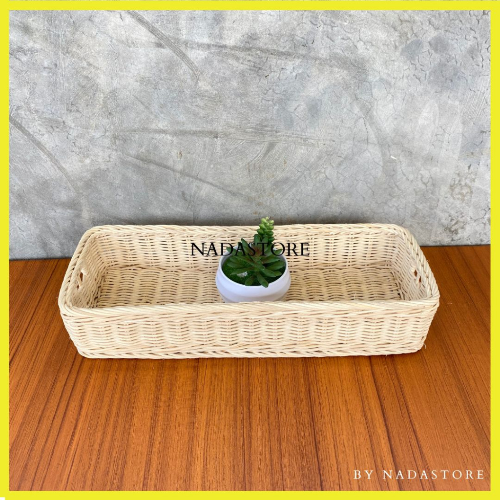 Napkin / Tray Panjang / Baki / Long Tray Anyaman Rotan Kode R08 / W05 Rotan