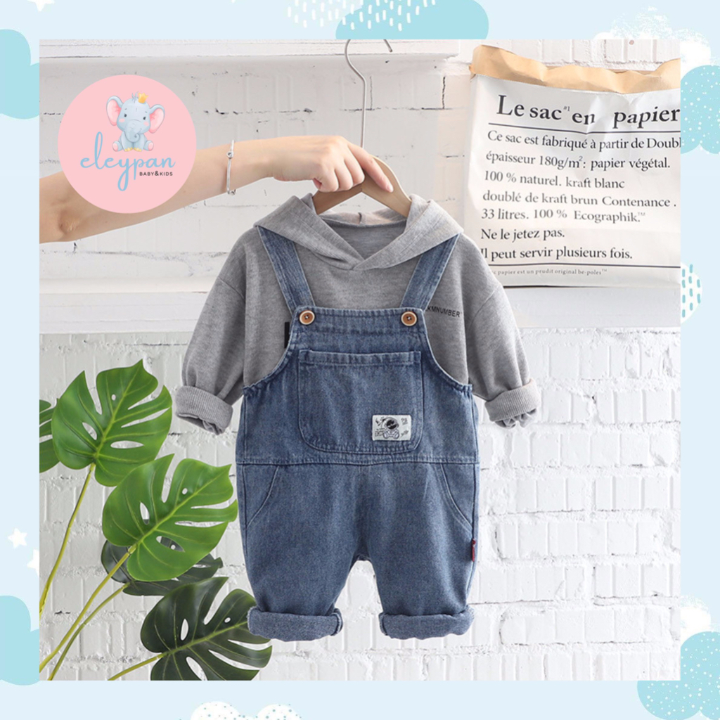 Jumpsuit Oversize Hoodie Jeans Import / Baju Kodok Lucu Keren Overall Anak