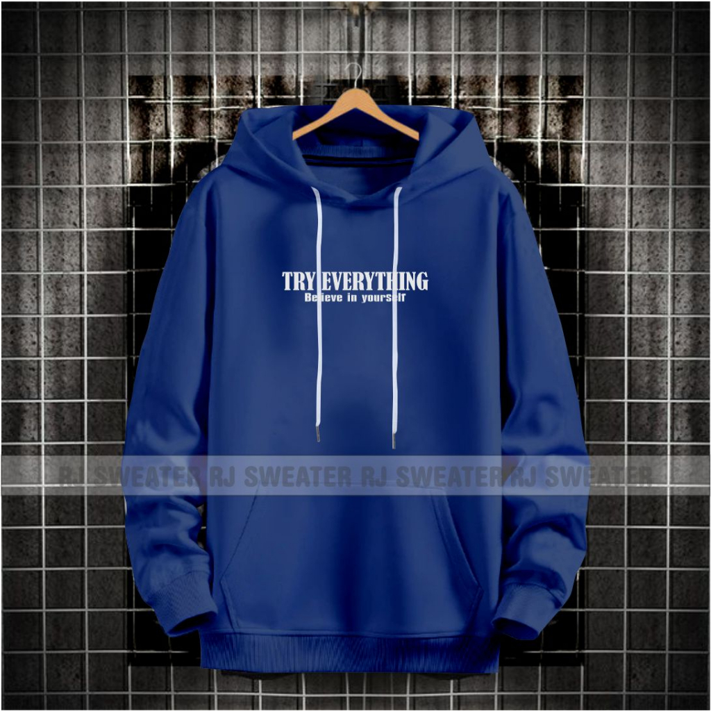 Sweater hoodie pria TRY EVERYTHING terbaru / hoodie pria kekinian kwalitas distro