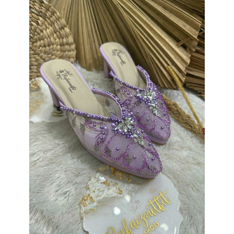 Sepatu wedding pesta Cantik Alena Lilac 7cm