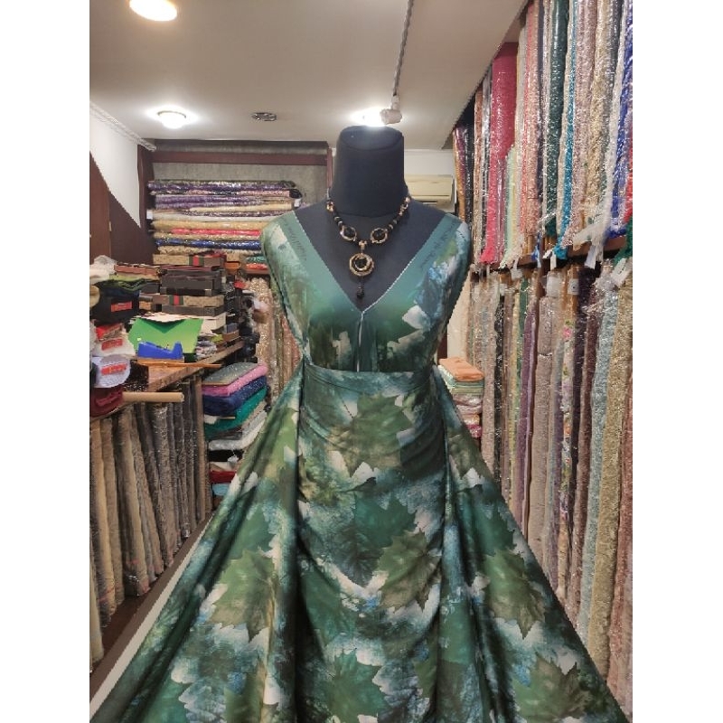 Kain Silky Armany Daun Maple 4662-23 No:01