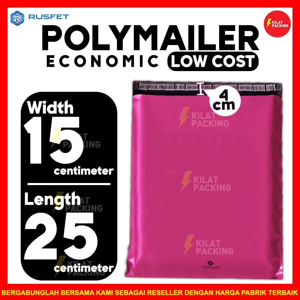 

Amplop plastik packing kado polymailer warna pink pack low cost 15x25