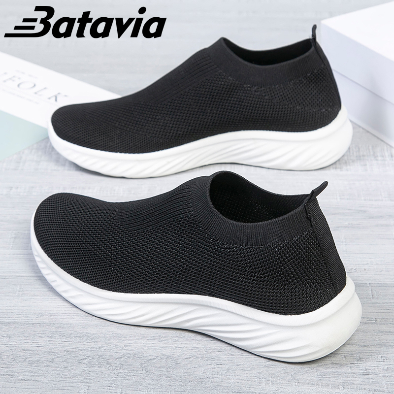 Batavia Sepatu Wanita import sepatu rajut wanita Sepatu Wanita sandal Sepatu olahraga wanita slip on rajut terbang terbaru sepatu hitam sepatu Sepatu Wanita sneakers sekolah N6